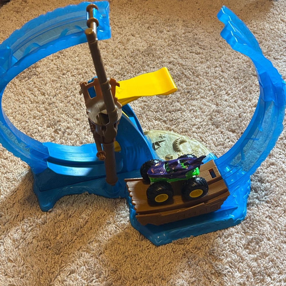Pirate Adventure Monster Truck Playset with Blue Tracks